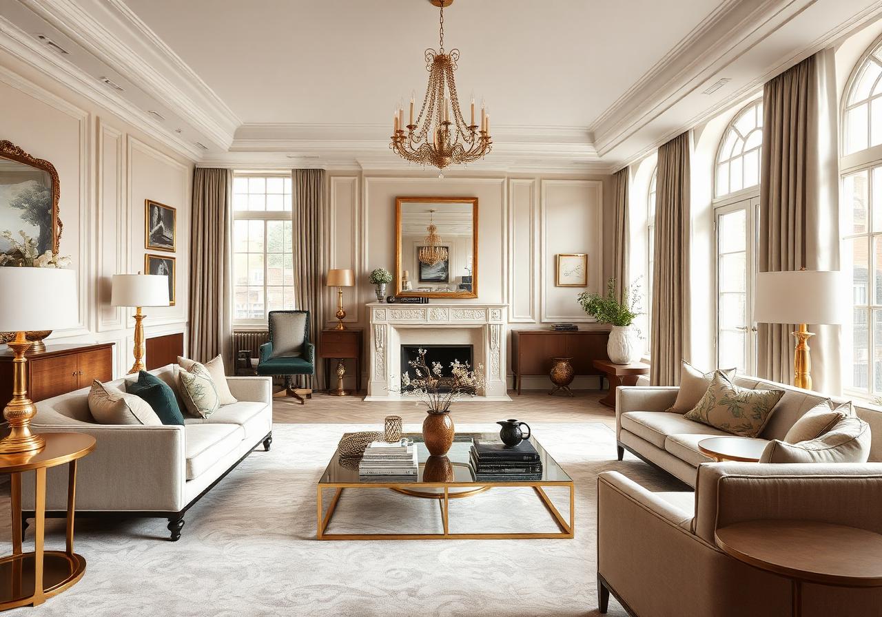 Elegant luxury London apartment interior